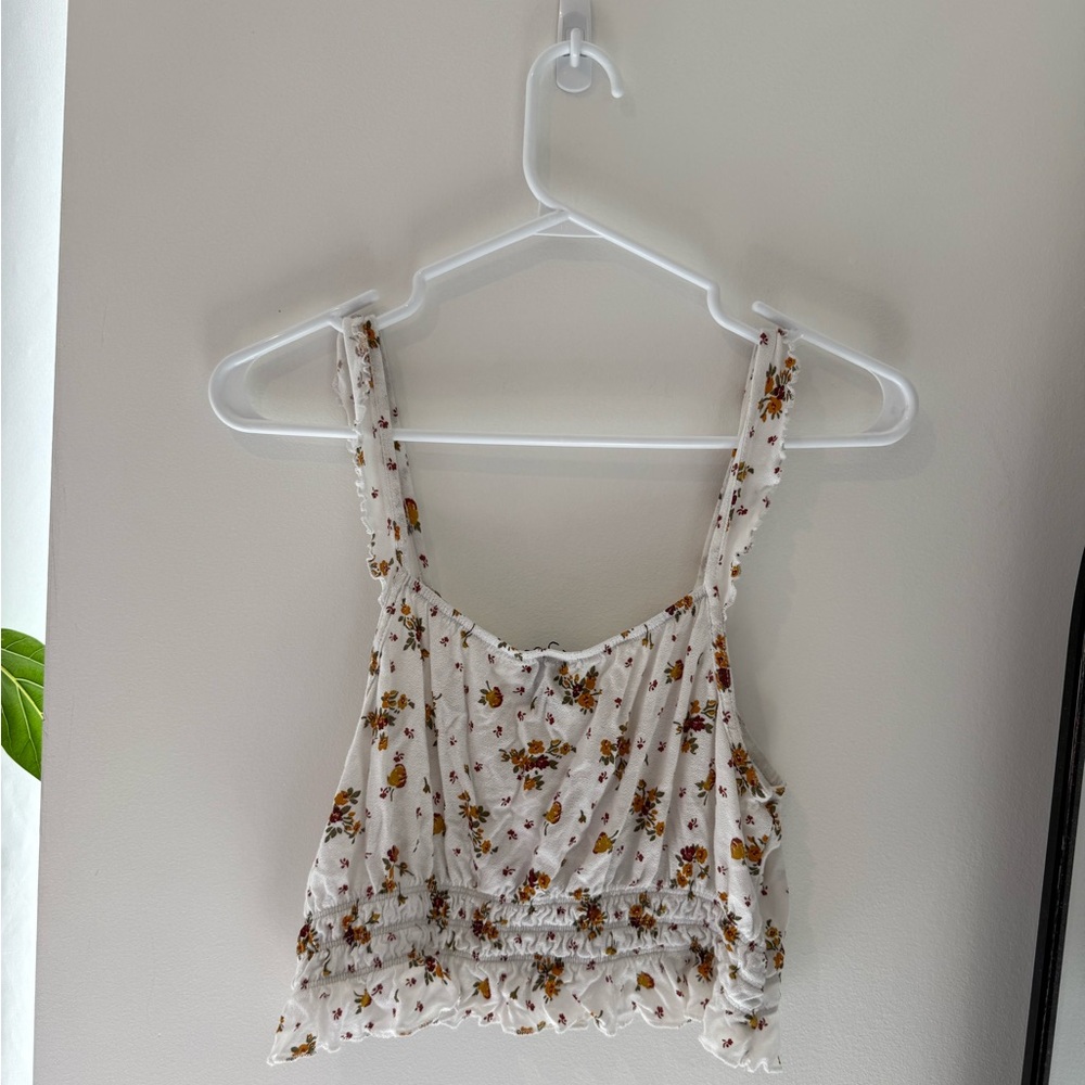 Urban Outfitters White Floral Tank Top